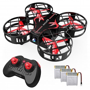 Snaptain H823H Portable Mini Toy Drone for Kids, Pocket RC Quadcopter With 3 Batteries, 21 Mins Flight Time, One Key Take Off Landing Red