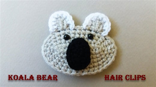Cute Koala Bear Hair Clips Crochet Tutorial | Crochet Koala Bear Clips