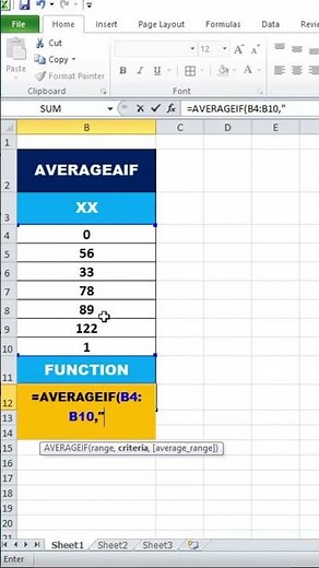 AVERAGEIF Function in Excel | Conditional Average Formula