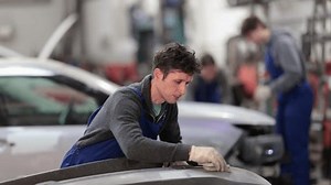 Man Auto Mechanic Performs Car Body Stock Footage Video (100% Royalty-free) 3826050165 | Shutterstock