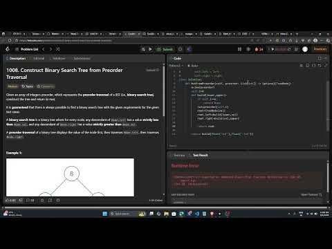 construct BST from preorder leetcode 1008