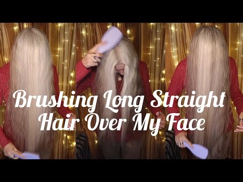 ❤️Brushing Long Straight Hair Over My Face