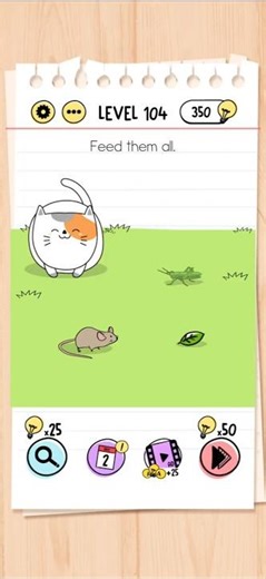 Brain Test Level 104 Walkthrough: Can You Feed Them All? 🧠🐱🦗 #Shorts