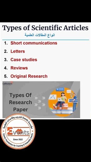 أنواع المقالات العلمية