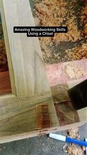 Amazing Woodworking Skills Using a Chisel #Shorts