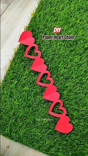 DIY Paper Chain Craft / Paper Heart Chain#papercraft #chain #paperchain #diy #heart #craft #origami