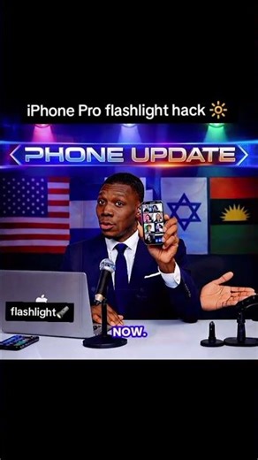 iPhone Pro flashlight hack #iPhonePro #HiddenFeatures #iOS18 #TechTok #NightHacks