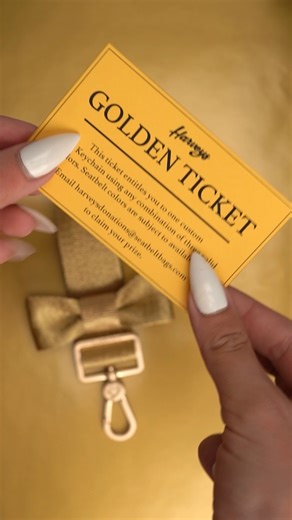We've got a Golden ticket! 🌟 If you buy one of our Mystery Bow Keychain Blind Bags you may have the chance to find a Golden Keychain! This special Keychain comes with a Golden Ticket that will allow you to create your own custom Bow Keychain. Comment what color combo you would choose 👇 | Harveys
