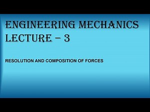 EM Lecture - 3 [Resolution and composition of forces]