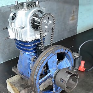 201K views · 705 reactions | Turning Old Compressor Into 4 Stroke Engine | DIY & Crafts | Facebook
