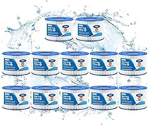 12 Pack Type VI Filter. Hot Tub and SPA Filter Replacement Cartridge. Compatible with Coleman SaluSpa 90353E, 58323E, 53323, Lay-Z-Spa