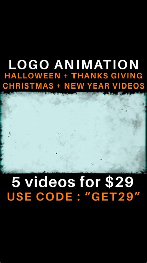 5 Festival Videos for Your Logo Just for $29. New Halloween, Thanks Giving, Christmas, New Year are Added. Use Code "GET29" at Checkout. | D Design Company