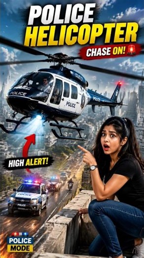 🚁 POLICE HELICOPTER 🚨 High Alert Chase 🔥 #shorts
