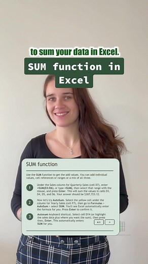 Replying to @Dylan_the_dopeycat Three different methods for summing data in Excel. Including a super quick AutoSum shortcut. #msexcel #excelwithk #microsoftexcel #exceltutorial #tiktoklearn #workhacks #Excel #exceltips #exceltip #finance #shortcuts #excellovers #excelshortcut #spreadsheet #excelformulas #excelshortcuts #exceltok #learnexcel #learnexcelontiktok #excelwithk SUM in excel | Adding values in excel | Adding currency in excel | sum function for beginners | learn excel for beginners