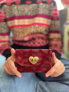 Tiny Burgundy Leopard Wallet With Heart Lock, Unique Mother’s Day Gift - Etsy