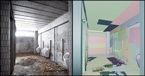 Highly-Realistic Abandoned Toilet Scene Made With Blender