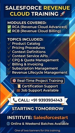 Salesforce Revenue Cloud Full Course | RCA + RCB Training | CPQ | Free Demo | SalesforceStart