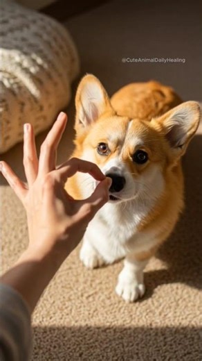 Did This Corgi Make It Through the Finger Circle? Watch Till the End!👀