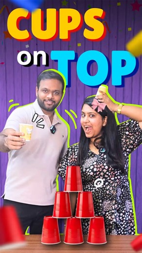 Challenge accepted ✅️ #cupstacker #reelsinstagram #shortsvideo #funnycomedy #couplecomedy