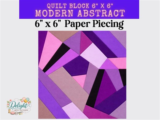 Modern Abstract Quilt Pattern - 6" X 6" Paper Piecing Block - Etsy UK