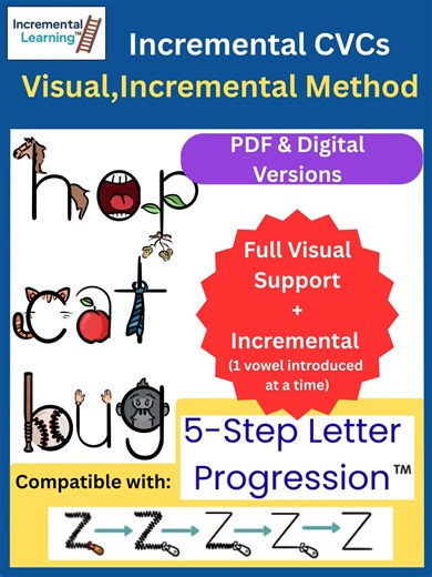 Visual Cvcs Reading Program-incremental Support for Decoding-effective for Special Education, Dyslexia - Etsy