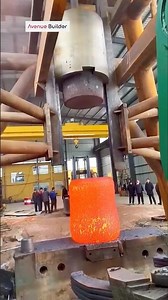 Hot forging process in large gear bearings#bearing #manufacture #production #forging #metalworking