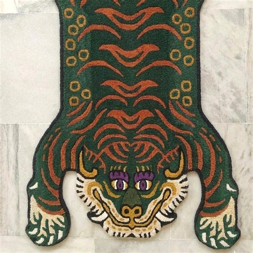 Animal Print Tibetan Tiger Skin Rug : Irregular Shape Wool Floor Mat Custom Room Carpet - Etsy