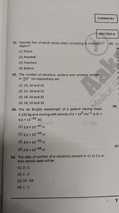 CHEMISTRYSECTION-A51. Spectral line of which series does not ... | Filo