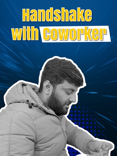 Be honest… how many awkward office handshakes have you survived? #OfficeMeme #WorkLifeFun #OfficeLaughs #FunnyAtWork #PrismaticTechnologies