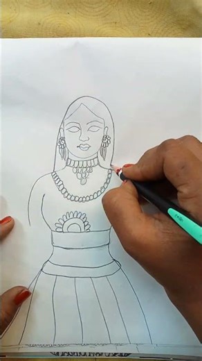 bride drawing easy for beginner #shorts #sketch #bride #art