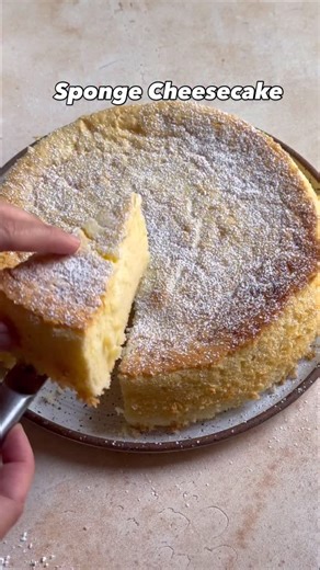 ✨Sponge Cheesecake ✨ To make this cake you first make a sponge cake batter then a cheesecake batter, then you fold one into the other. . And it’s DELICIOUS! . The complete recipe is over at one sarcastic baker, link in my bio. . https://www.onesarcasticbaker.com/sponge-cheesecake-cake/ . . . #baking #cake #cheesecake #homebaker #foodie #dessert #bakinglove #thesacrcasticbakerscommunity #bakewithosb | One Sarcastic Baker