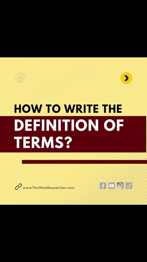 How to Write the Definition of Terms for Research