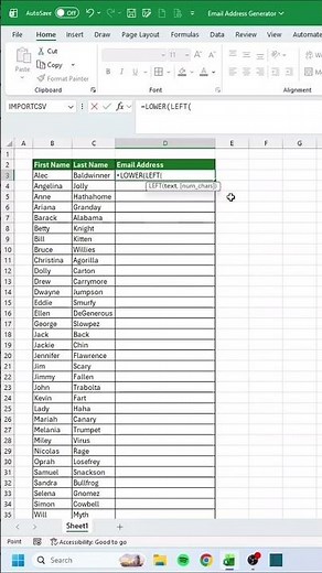Email Address Generator‼️ #excel