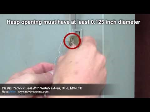 Plastic Padlock Security Seal With Writable Area, Blue, MS-L1B