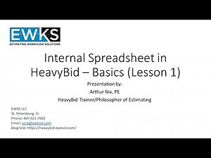 Lesson 1 HeavyBid Internal Spreadsheet