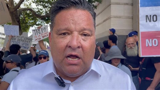 14K views · 815 reactions | Pasadena Mayor Victor Gordo speaks to Pasadena Now from the NO KINGS DAY crowd near Colorado Blvd. at Lake Ave. | Pasadena Now | Facebook