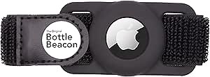 Bottle Beacon® Water Bottle Tracker Strap – Compatible with Apple AirTag, Fits Owala, Stanley, Hydro Flask, Yeti & Nalgene Bottles (Black)