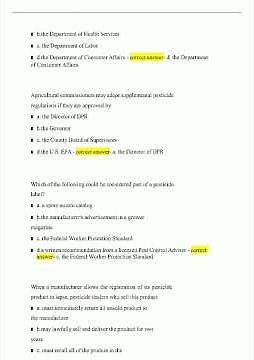 QAC Exam Laws and Regulations 2025 Practice Questions and Correct Answers California DPR Certifica