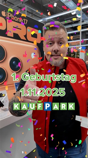 4.3K views · 98 reactions |  Der Kaufpark Dresden wird 1 Jahr alt – und das feiern wir richtig groß! Am 1.11. steigt unsere Center-Party  mit Menderes & Marquess live auf der Bühne  Und das Beste: Du kannst ein iPhone der neuesten Generation  gewinnen!  Sei dabei, feier mit uns & erlebe die Stimmung in der Kaufpark Arena!  | Kaufpark Dresden | Facebook