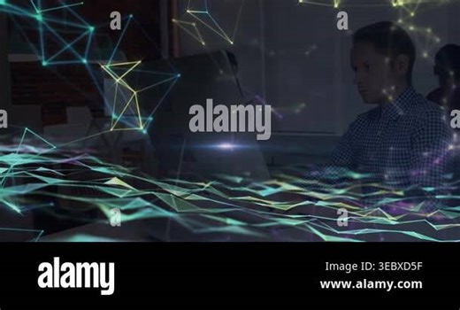 Animation of i5g text and network of connections women using computer. Global connections, data processing and digital interface concept digitally generated video Stock Video Footage - Alamy