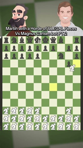 Martin with a Horde of Illegals pieces Vs Magnus Carlsen Bot #chess #chessshorts #magnuscarlsen