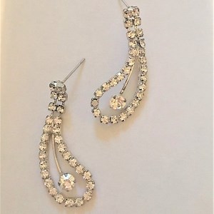 Vintage Paisley Rhinestone Drop Earrings