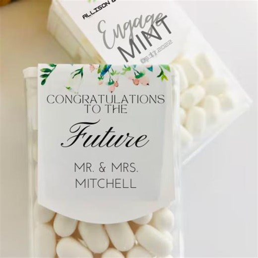 Edible Wedding Engagement Party Guest Favors, Mints Sticker Labels, Wedding Candy Favor Stickers (labels Only) - Etsy