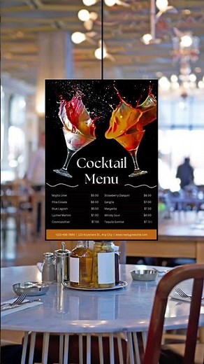 Digital Bar Menu Templates for Bars, Lounges & Restaurants