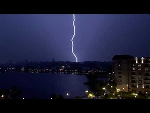 Thunder and lightening storm over Disney World