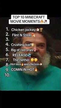 in this video we go over the top ten best Minecraft movie moments!