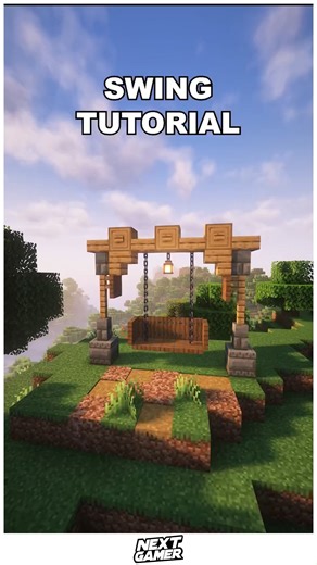 🌿 Swing in Minecraft With Simple Design and Peaceful Aesthetic Charm ✨ 🌿 🌿✨ Build a beautiful swing using wooden logs, slabs, and chains or fences to create a calm and relaxing spot. Place it under a tree or pergola and add flowers, lanterns, and greenery to make the swing perfect for gardens, parks, or cozy aesthetic builds. 🌸🌙 #MinecraftSwing #AestheticBuild #GardenDecor #CozyDesign #MinecraftIdeas | NextGamer