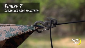 The innovative, patented Figure 9 Carabiner is a rope tightener that tightens, tensions, and secures ropes without using knots. Constructed from strong aluminum and featuring a carabiner clip for convenience, it is the ultimate rope tightening mechanism. | Nite Ize