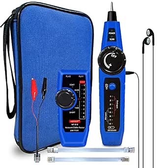 Network Cable Tester, RockyMars RJ11 RJ45 Wire Tracker Multifunctional Line Finder with LED Light, Telephone Line Tester, PoE Tester, Basic LAN Tester