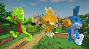Minecraft Treecko, Torchick And Mudkip Schematic - 3D model by inostupid